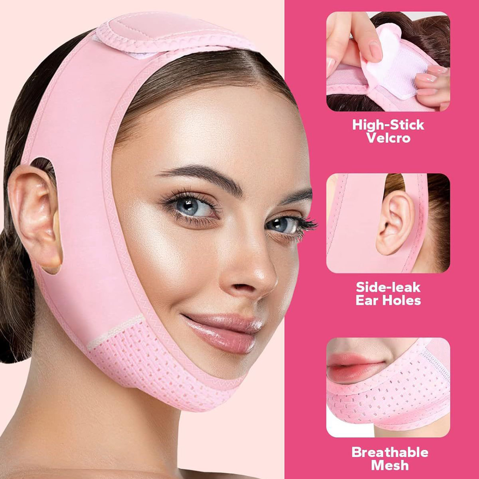 Skincare Routine - Dagelijkse gezichtsverstevigingsband V-lijn liftband voor vrouwen,