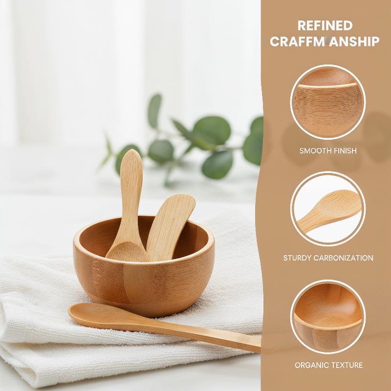 Skincare Routine - 3-delige mini bamboe DIY gezichtsmasker mengkom