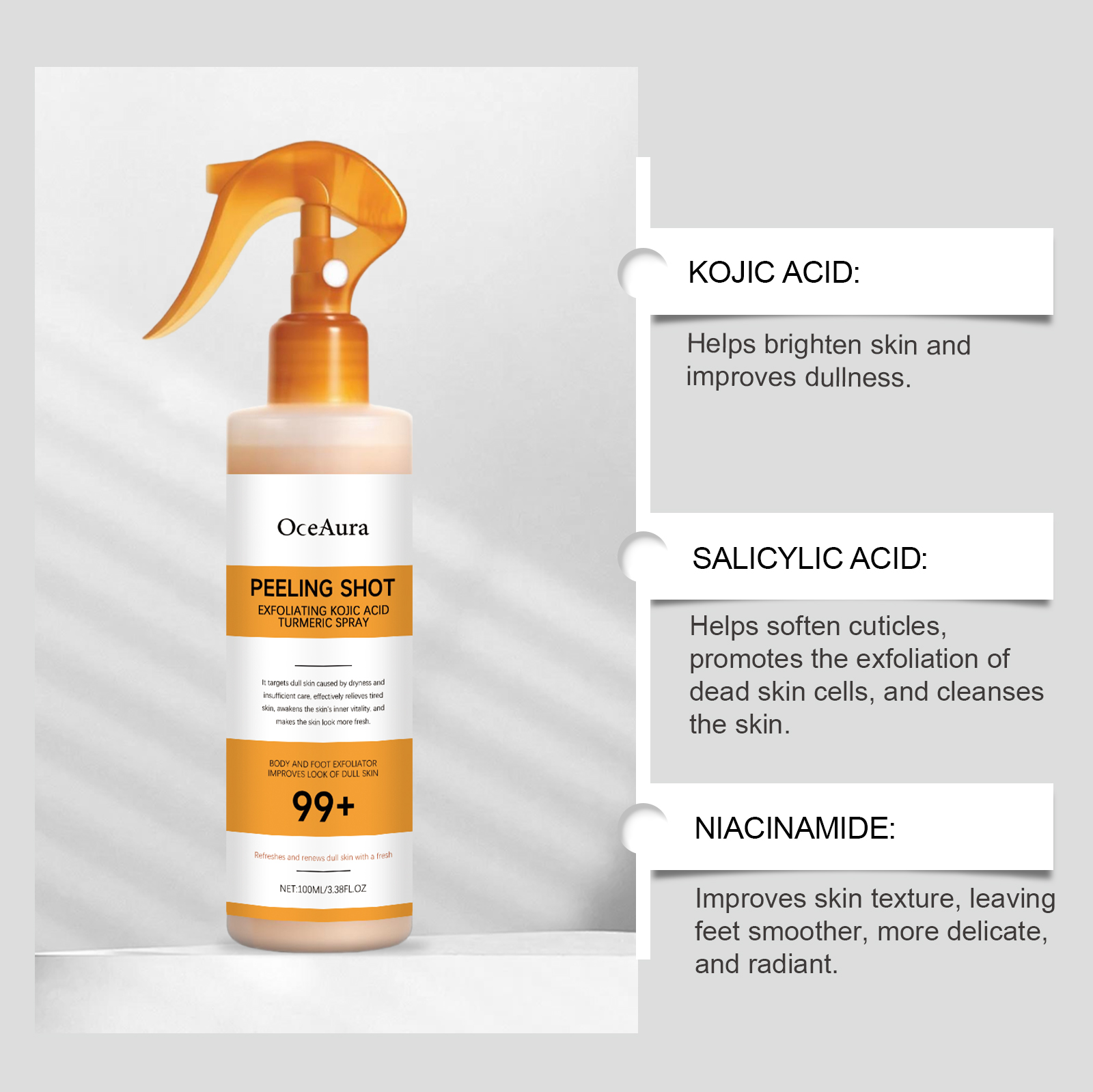 Kojic Acid Kurkuma Spray en Se - Glycolic Acid Exfoliant recensie en prijs