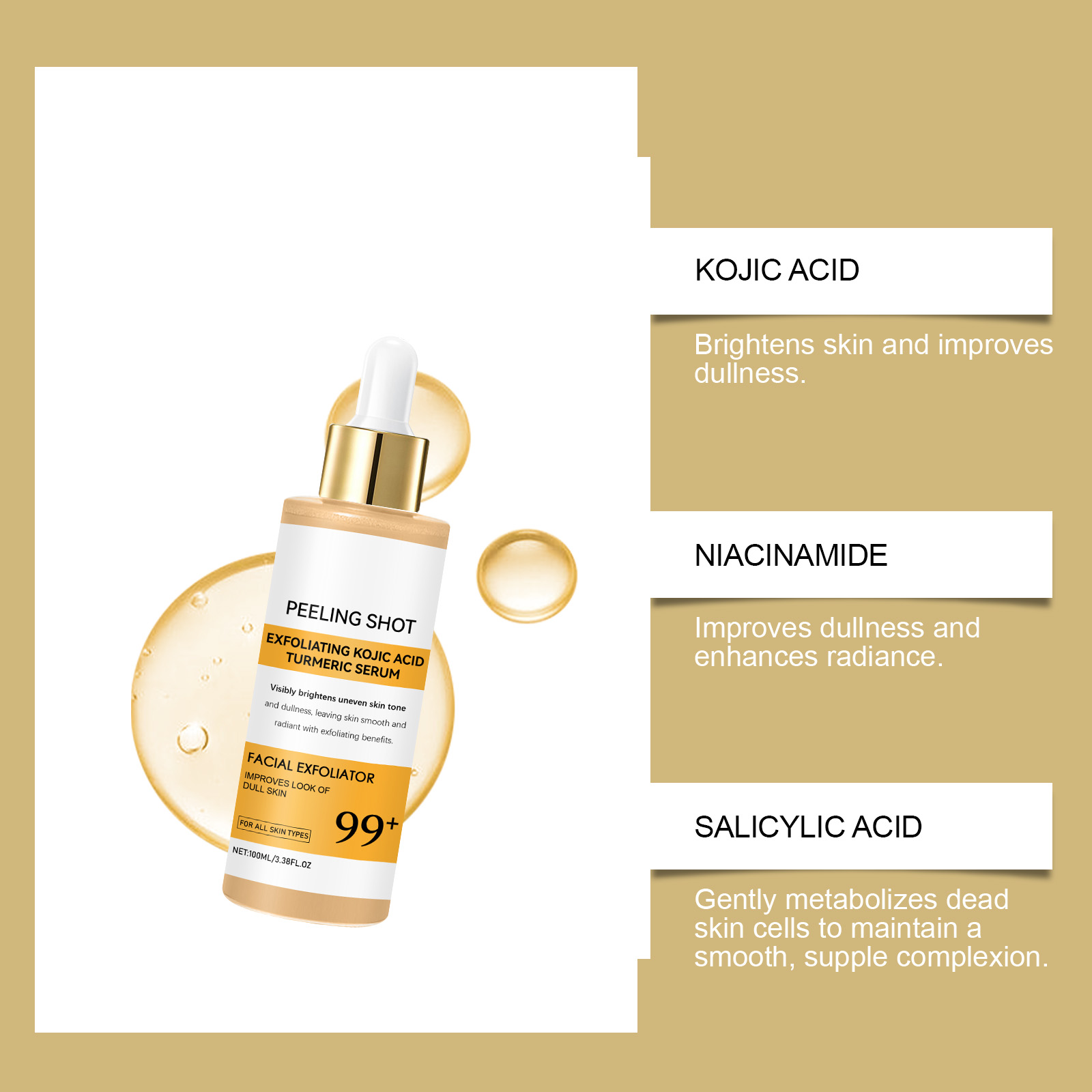 Kojic Acid Kurkuma Spray en Se - Glycolic Acid Exfoliant recensie en prijs